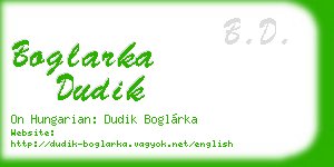 boglarka dudik business card