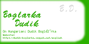 boglarka dudik business card